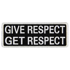EmbTao Give Respect Get Respect Patch Embroidered Morale Biker Badge Applique Hook & Loop Emblem