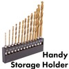 13 Titanium Coated Drill Bit Set - 1/4" Hex Shafts,