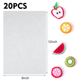 NACHLYNN 20Pcs White Felt Fabric Sheets 8 x 12 Inches Felt Squares Assorted Color Nonwoven Felt for Crafts DIY Sewing Patchwork Decoration