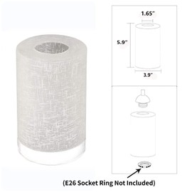 6-Pack White Linen Frosted Glass Shade Replacements, Globe Glass Lamp Shade for Light Fixtures, 1.65 In Fitter, 5.9 In Height, 3.9In Diameter Glass Shades Covers for Chandeliers Pendant Wall Sconces