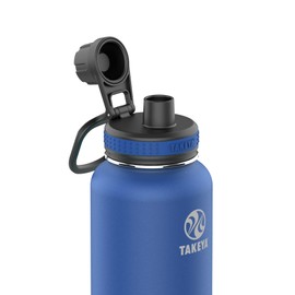 Takeya Originals 40 oz Vacuum Insulated Stainless Steel Water Bottle with Spout Lid, Navy