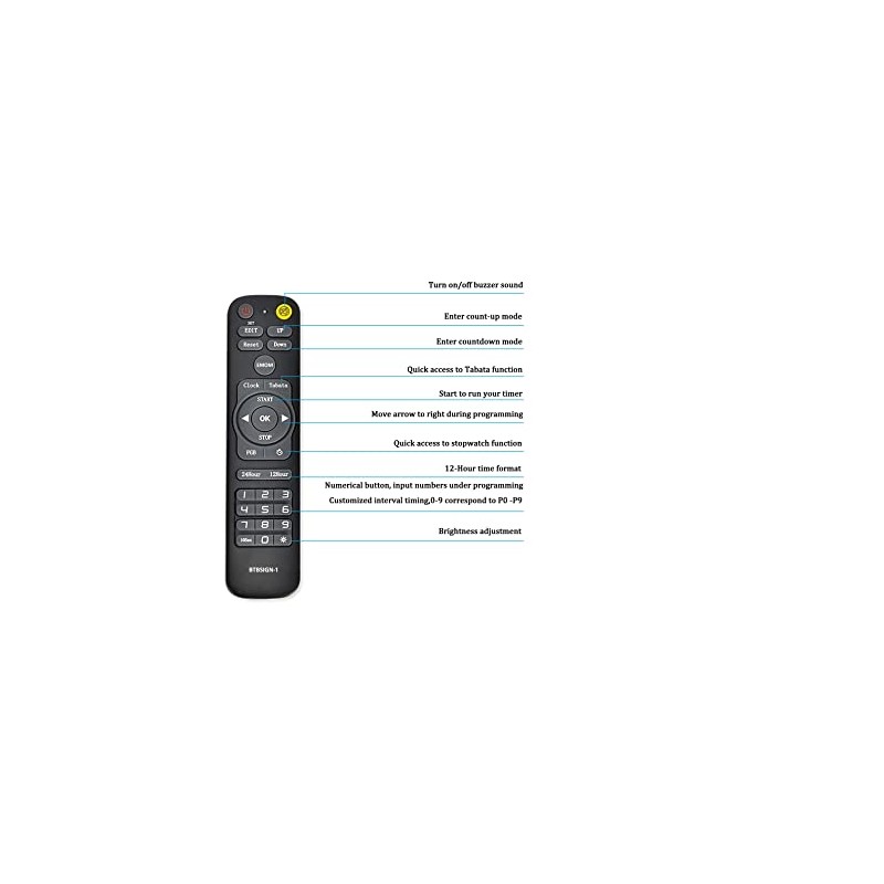 IR Signal Infrared Remote Control Workout Countdown Clock, Interval Timer,