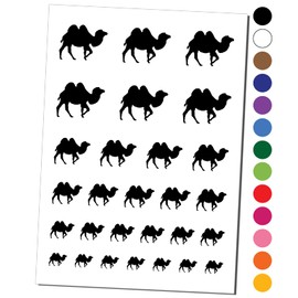 Camel Solid Temporary Tattoo Water Resistant Fake Body Art Set Collection - Black (One Sheet)
