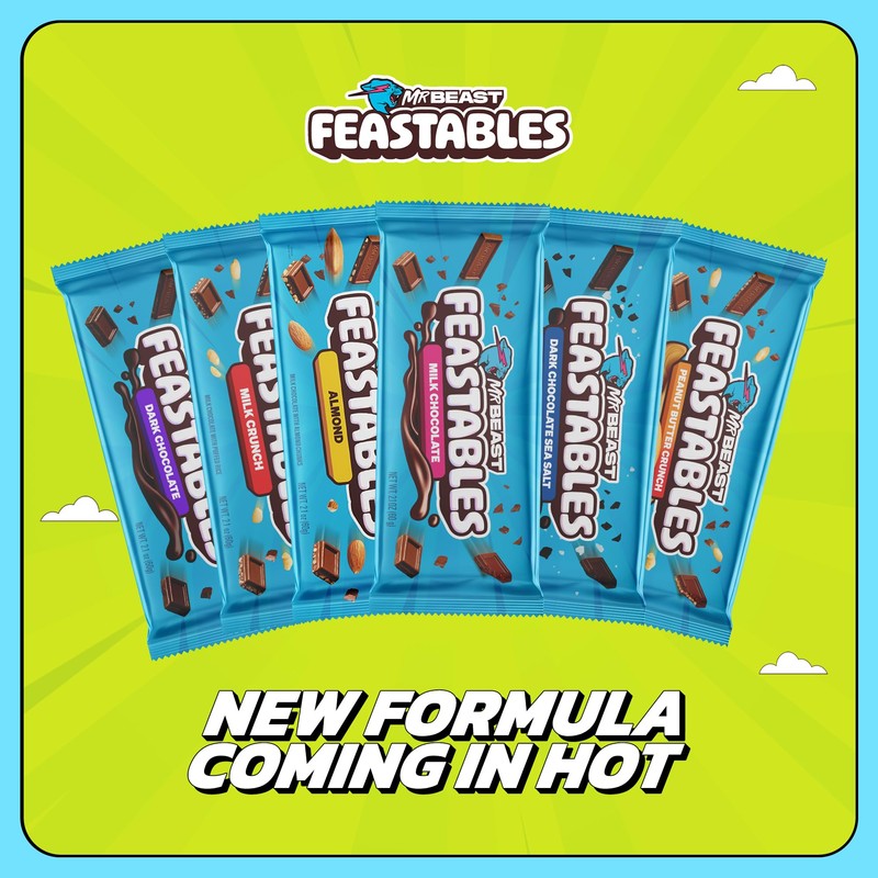 Feastables New! Cookies & Creme KING Size Chocolate Bar, 2.1oz