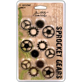 Metal Sprocket Gears by Tim Holtz Idea-ology, 12 per Pack, Various Sizes, Antique Finishes, TH92691