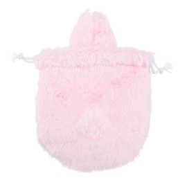 PACKOVE Plush Drawstring Pouch Cute Rabbit Ear Makeup Bag Lightweight Portable Toiletry Storage Pocket for Casual Outings Pink