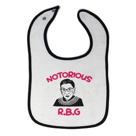 Toddler & Baby Bibs Burp Cloths Notorious R.B.G Ruth Bader Ginsburg Cotton Baby Items for Baby Girl & Boy White Black Design Only