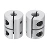 sourcing map 2pcs Shaft Coupling 6.35mm to 8mm Aluminium Single