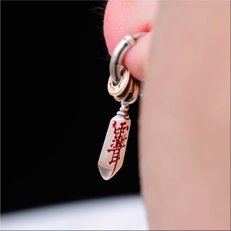 COPPERTIST.WU Masterblade Talisman Earrings Daoist Earrings for Men Women, S925