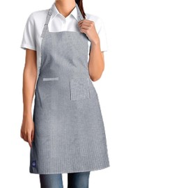Encasa XO Adjustable Kitchen Apron with Pockets and Towel Holder Recycled Cotton Home Restaurant Men & Women Cooking Baking, Tickt Navy