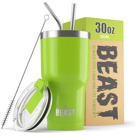 Beast 30 oz Tumbler Stainless Steel Vacuum Insulated Coffee Ice Cup Double Wall Travel Flask (Lemongrass Green)