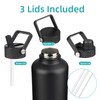 Konokyo Insulated Water Bottle with Straw,50 oz 3 Lids Water