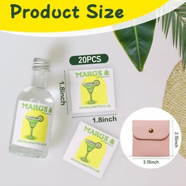 20Pcs Margs and Matrimony Bachelorette Party Liquor Labels, 50 ML Tequila Labels with Bag, Margs and Matrimony Bachelorette Engagement Party Favor (MARGS)