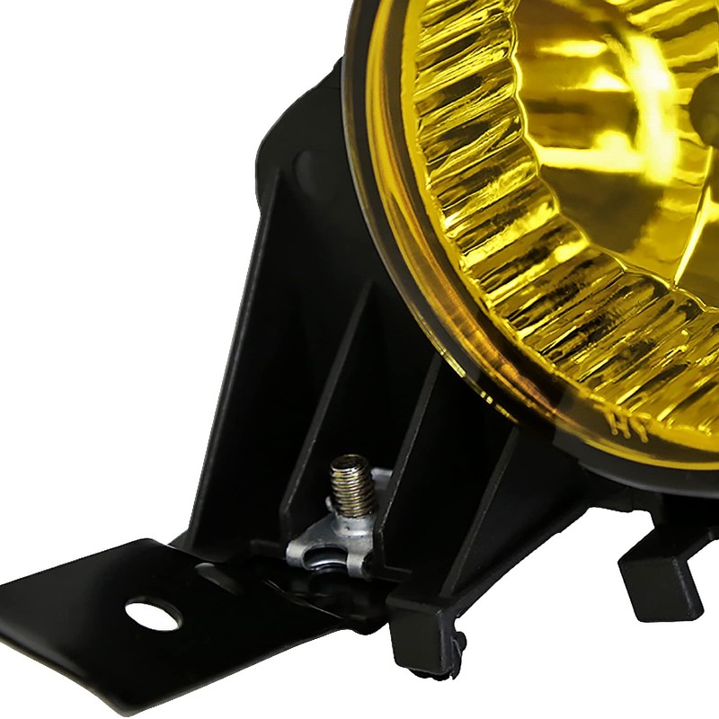 Spec-D Tuning Yellow Bumper Driving Fog Lights + Bulbs +