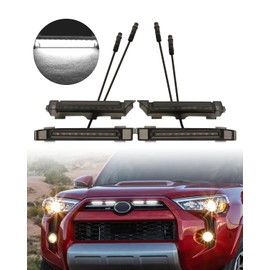 OKLSG Front Bumper LED Grill Lights for 2024 2023 2022 2021 4Runner Accessories Raptor Marker Lights Bars fit SR5 TRD Sport TRD Off Road Limited OEM Grille(White)
