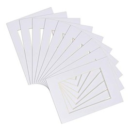Nicola Spring White 10pc Picture Photo Mounts Set - to Fit Frame Size 5 x 7 for Image Size 4 x 6 - White