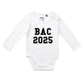 Huuraa Jungen und Mädchen Body BAC 2025 Abschluss Frankreich Geschenk Größe 62 White Bio Baumwolle Fairtrade BAC 2025 Geschenkidee