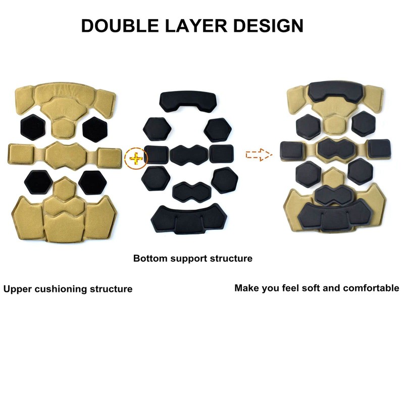 Tactical Fast Helmet Pads Set Military Memory Foam Pad Protective