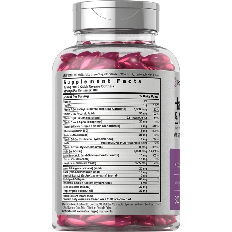 300 Capsulas Biotina Colageno Uñas + Piel + Cabello Eg