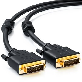 deleyCON 7.5m DVI to DVI Cable 24+1 - DVI-D Dual Link - 1080p / Full HD / 3D Ready - DVI to DVI Adapter Cable Gold Plated Contacts - Black