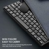 Wireless Keyboard Mouse White Blue Characters Printing Ergonomic Design Portable