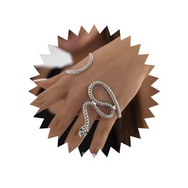 Sttiafay Snake Hand Bracelet Silver Serpent Palm Cuff Bangle Vintage Open Bangle Adjustable Wrap Bracelet Costume Jewelry for Women