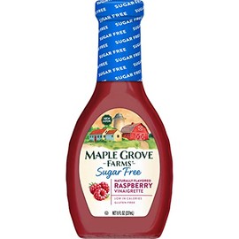 Maple Grove Farms Sugar Free Salad Dressing, Raspberry Vinaigrette, 8 Ounce (Pack of 12)