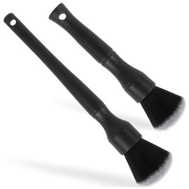 2PCS Car Detailing Brushes – Ultra Soft Synthetic Bristle Detailing Brush Set for Car Interior Cleaning, Scratch-Free Valeting Brushes for Wheels, Dashboard, Vents, Rims, Motorcycle & Home Use