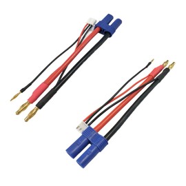 LinsyRC 2 x EC5 Male Female to 4mm 4.0mm Bullet Banana Male with 2S Lipo JST-XH Balance Male Cable