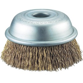 TRUSCO GCB-75AC Cup Brush for Air Tools Φ2.9 inches (75 mm), Brass Plated, Wire Diameter 0.1 inches (0.27 mm)