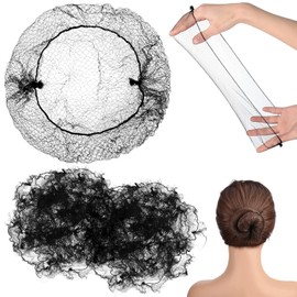 Hair Net Black - 100Pcs – 24 inches Invisible Nylon Hair Nets for Women and Men - Perfect for Hair Bun, Sleeping, & Kitchen Food Service