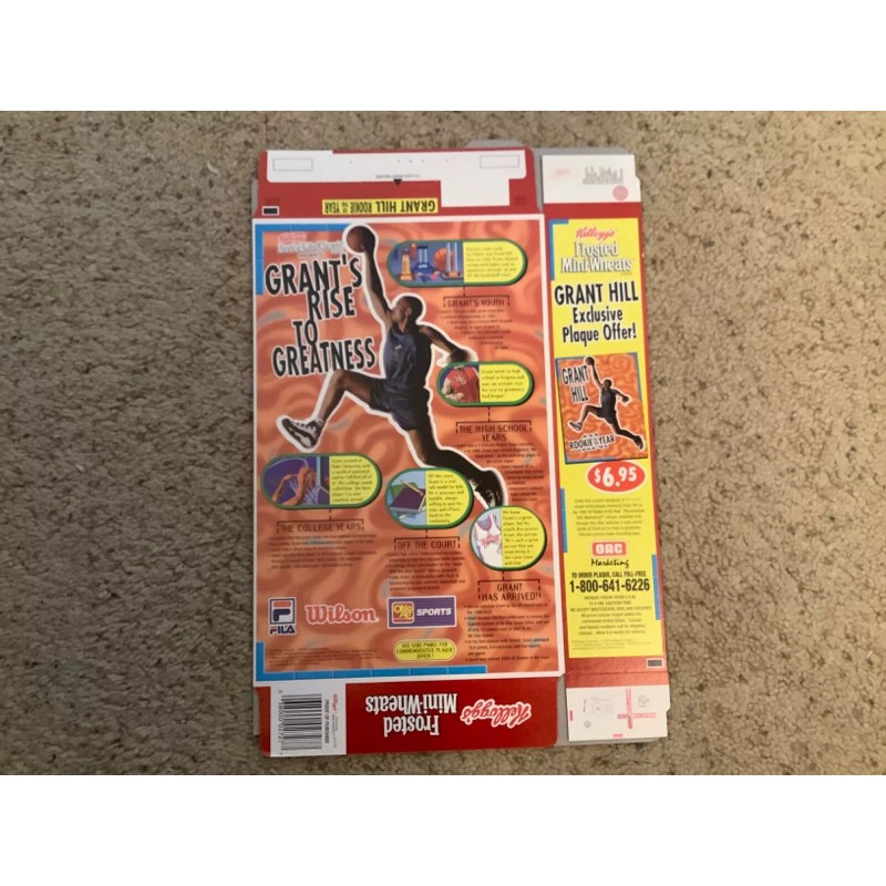 Kellogg VTG 1995 Kellogg’s Frosted Mini-Wheats GRANT HILL ROTY Empty