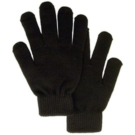 Livingston Men/Women's Winter Knit Solid Color Gloves Magic Gloves, Black
