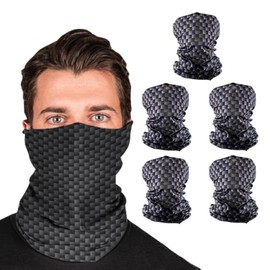 S A Company 5-Pack UV Face Shield | UV 30+ Multipurpose Neck Gaiter Balaclava for Adults