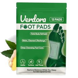 VERDORA Parches de limpieza profunda Vendora para pies, parches naturales premium, almohadillas de vinagre de bambú y jengibre en polvo para el cuidado de los pies, láminas adhesivas, relajación y mej