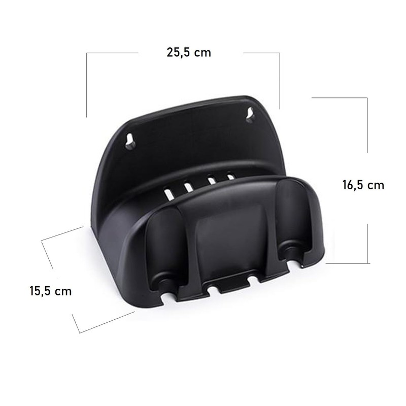meberg PF1214302 Wall Hose Holder Black Plastic Modern Compact Hose