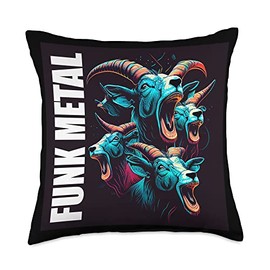 Funk Metal Heavy Metal Screaming Goats Throw Pillow