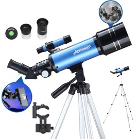 AOMEKIE 40070 Telescopes for Astronomy Beginners Kids and Adults 70mm Astronomical Telescopes with Adjustable Tripod K6/25 Eyepieces Phone Adapter