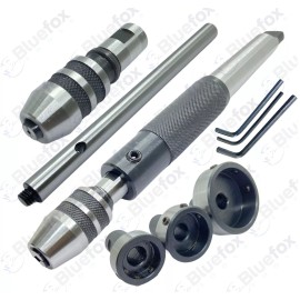 BLUEFOX Lathe Tailstock Tap And Die Holder Set MT3 Shank Threading Tapping Kit 8 Pc Set