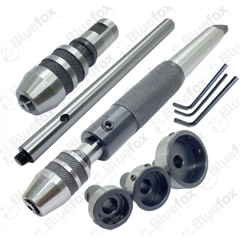 BLUEFOX Lathe Tailstock Tap And Die Holder Set MT3 Shank