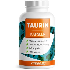 Taurine Capsules 365x - Optimal High Dose with 2000 mg Taurine per Day - Taurine with Over 99.9% Purity - No Additives - Laboratory Tested with Certificate - Supply 6 Months