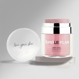Simple Plan Crema hidratante de noche con ceramidas y ácido hialurónico, hidratante facial antienvejecimiento para pieles secas y sensibles, crema facial nutritiva para mujeres y hombres, 1.7 fl oz
