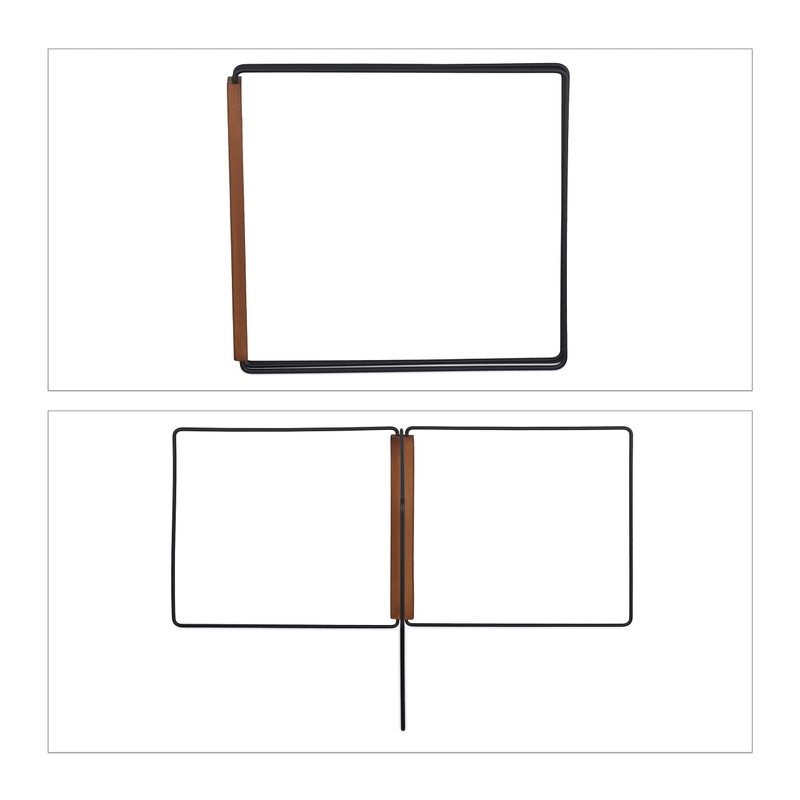 Relaxdays Dish Cloth Holder, 3 Rails, Foldable, Metal & Wood,