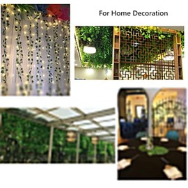 Guirnalda de Hiedra Artificial, Plantas Falsas, Enredaderas Falsas para Decoración de Habitaciones con Cadena de Luces LED, para el Hogar, Jardín, Decoración de Pared de Boda