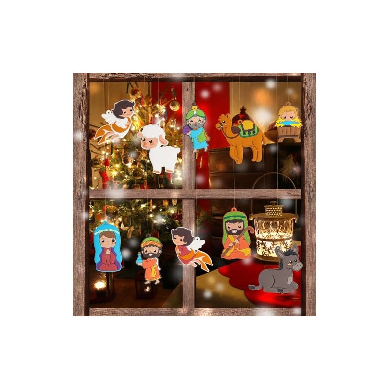 kockuu 12 adornos de Navidad para belén de Navidad, adornos