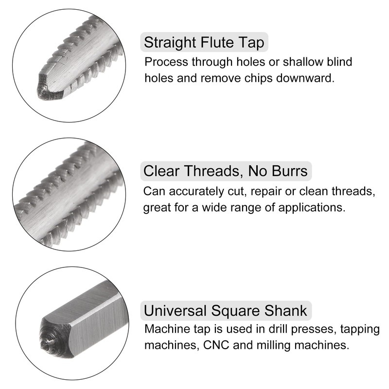 sourcing map 3pcs Tap and Die Set, 6-32 UNC Thread