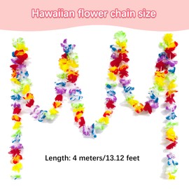 douyif Hawaiian Garland De Flowers Hibiscus Hawaiian Flower Garland Decoration Hawaiian Garland Hibiscus for Hawaii Tropical Carnival Summer Beach Theme Aloha Tiki Party Hanging Decoration (4 Metres)