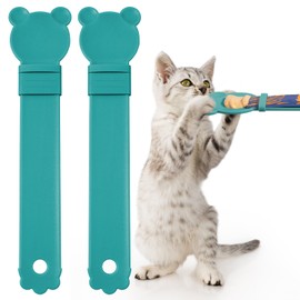 OKAMMY Cat Treat Squeeze Spoon Dispenser - Multifunctional Lickable Wet Cat Treat Dispenser for Cat Liquid Snack Cat Feeding Food Storage and Easy Hanging Cat Food Feeding Spoon (2 blue)