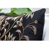 The White Petals Black Gold Throw Pillow Cover - Luxurious,