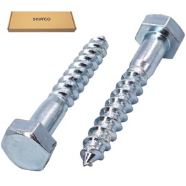 SKIR'CO (20 pcs) DIN 571 Zinc Plated Steel Hexagon Head Wood Screws M10 x 70 mm, Coach Screws, Hex Screw, Lag Bolts